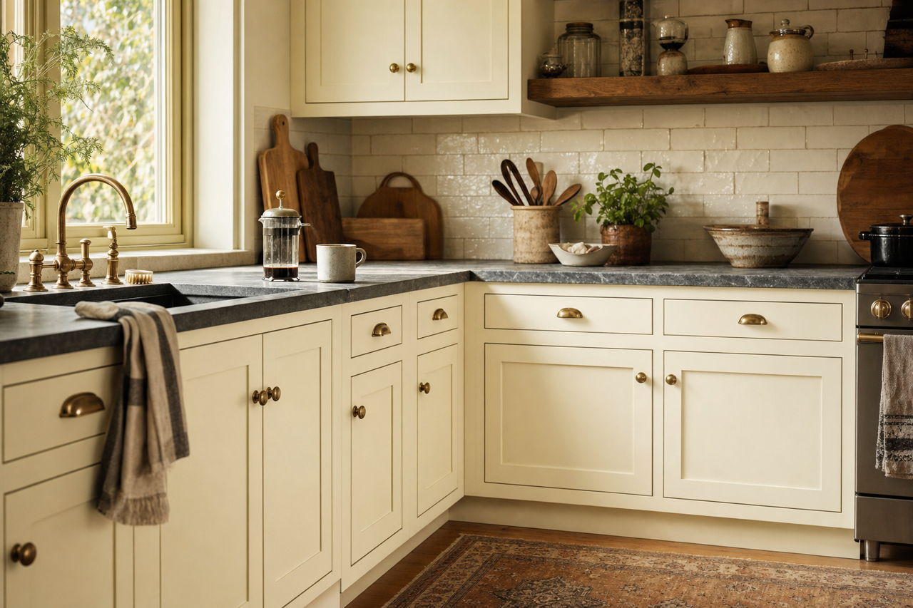 Cloud by Benjamin Moore on cabinets
