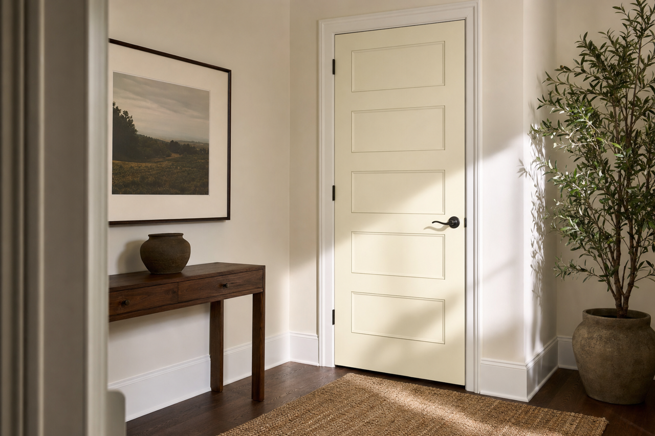 Cloud by Benjamin Moore on interior-doors