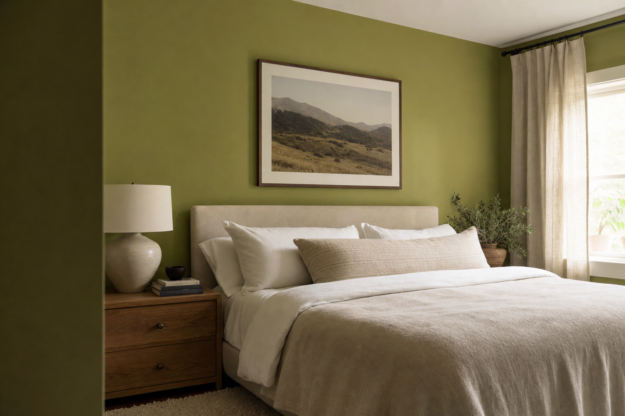 Avocado by Benjamin Moore on interiors