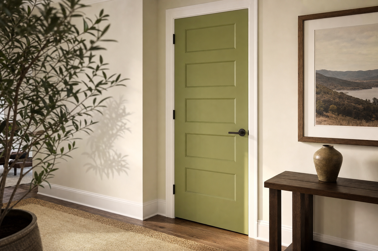 Terrapin by Benjamin Moore on interior-doors