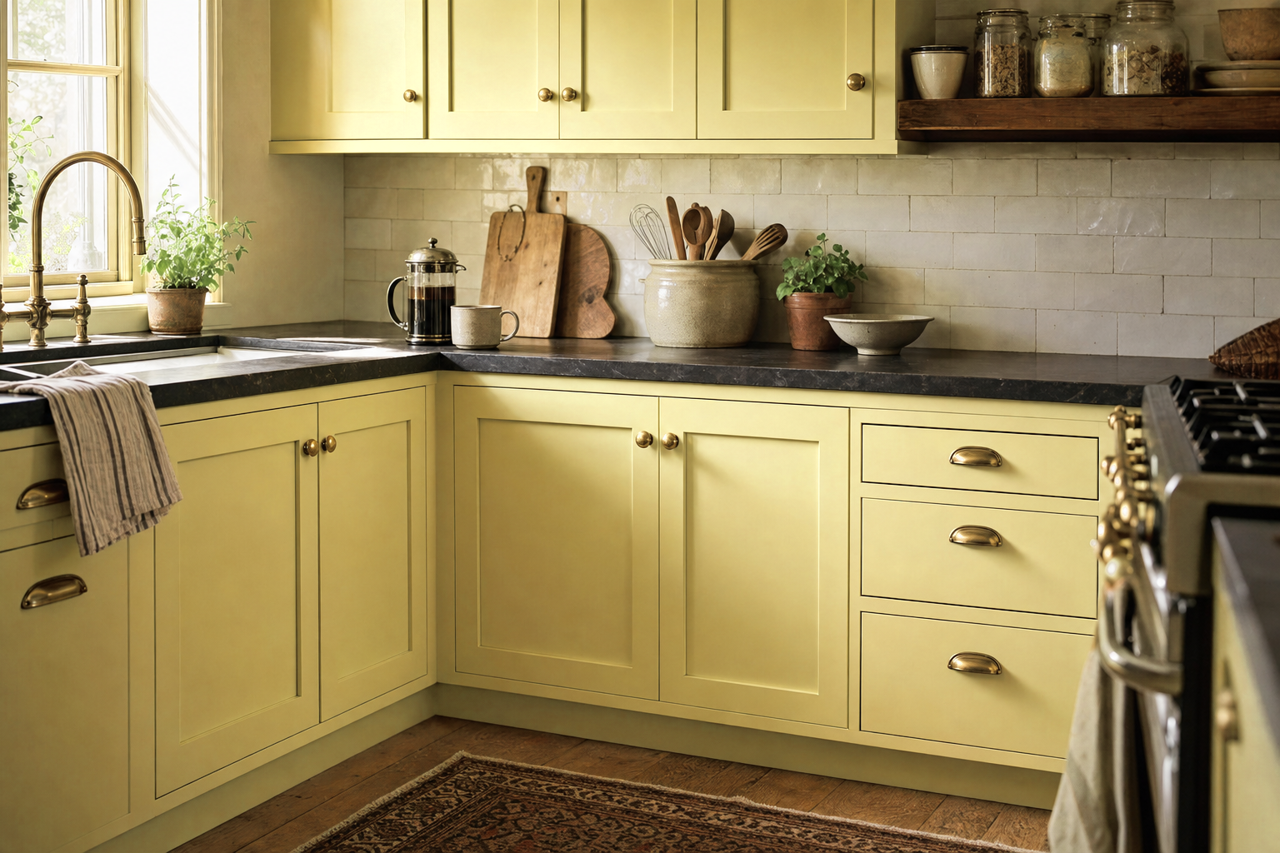 Pale by Benjamin Moore on cabinets