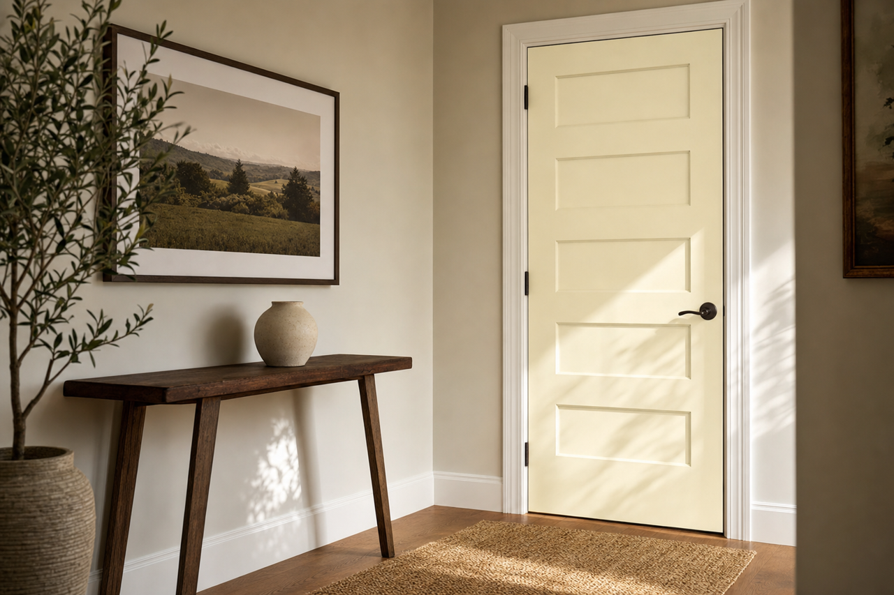 Cream by Benjamin Moore on interior-doors