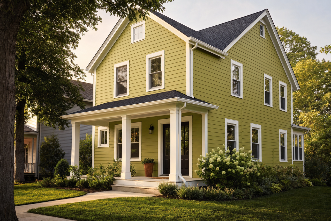 Olive by Benjamin Moore on exterior