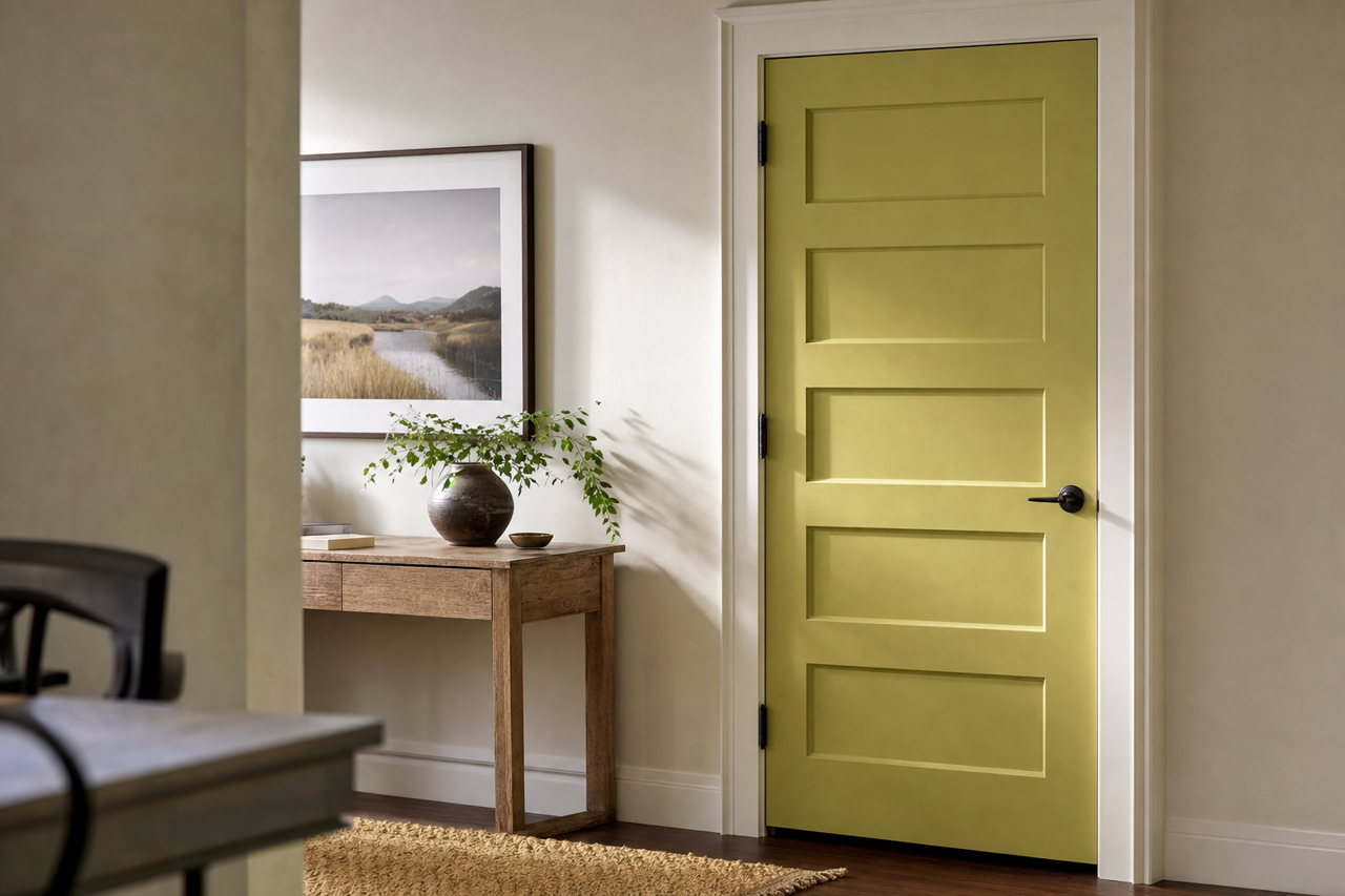 Jalapeño by Benjamin Moore on interior-doors