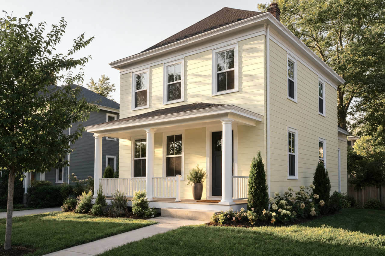 Pale by Benjamin Moore on exterior