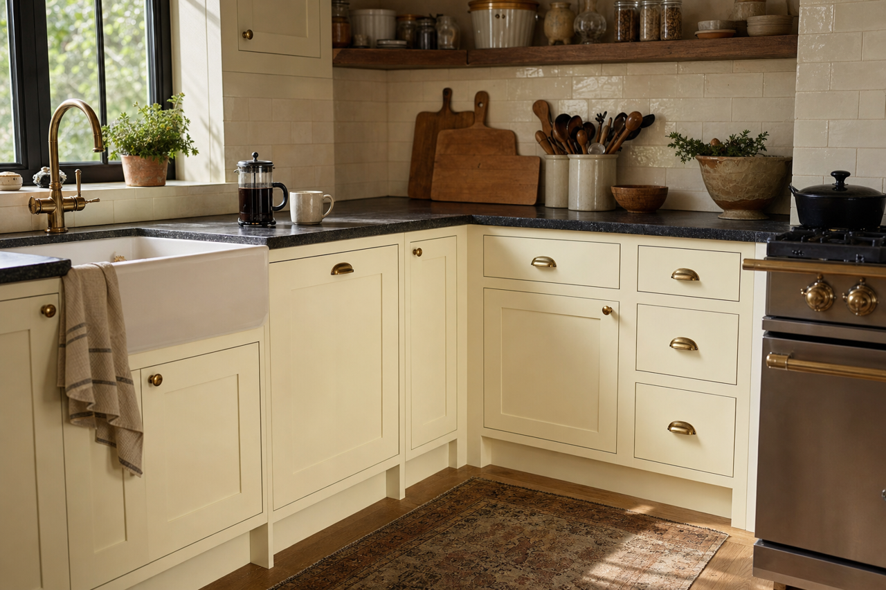 Alpine by Benjamin Moore on cabinets