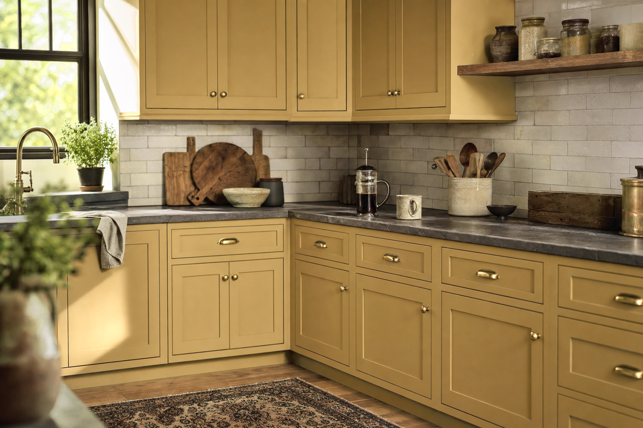 Military by Benjamin Moore on cabinets