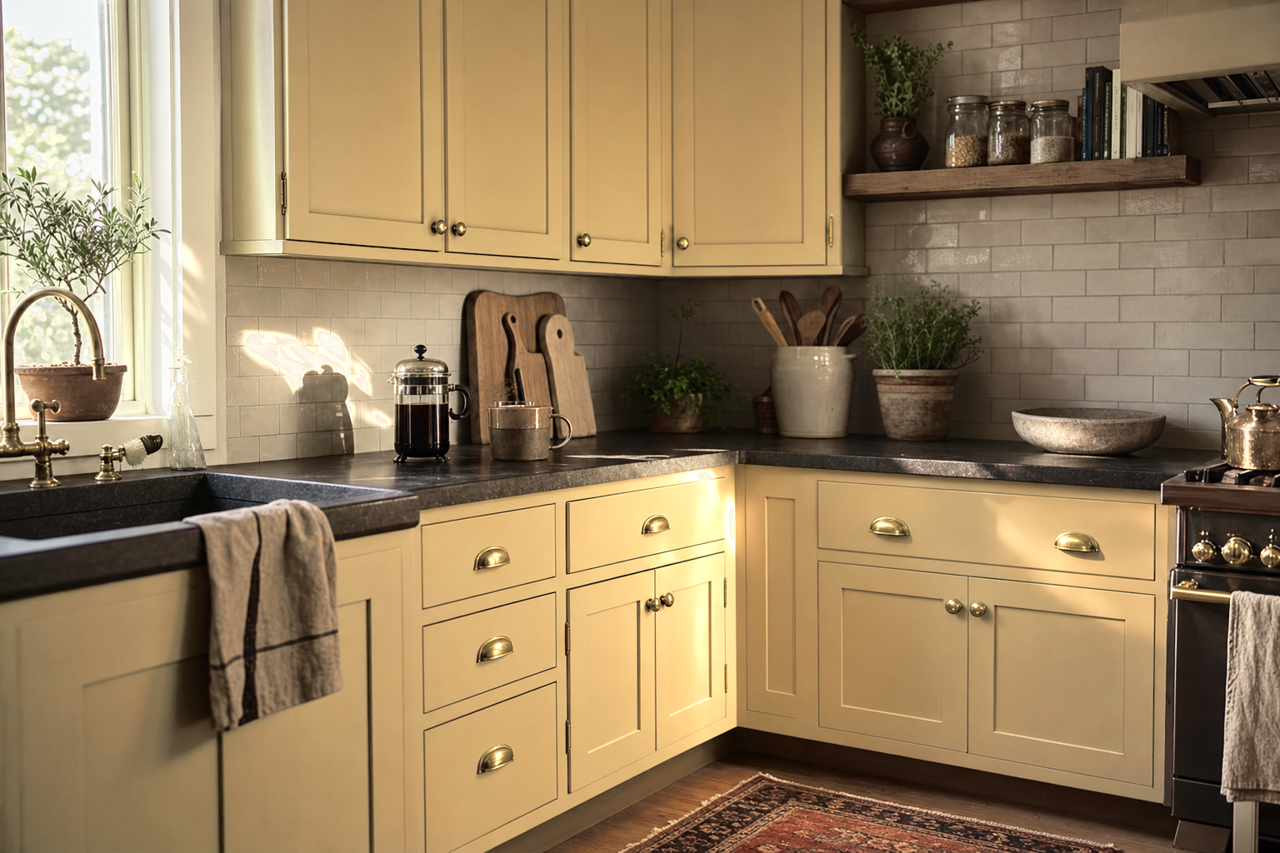 Light by Benjamin Moore on cabinets