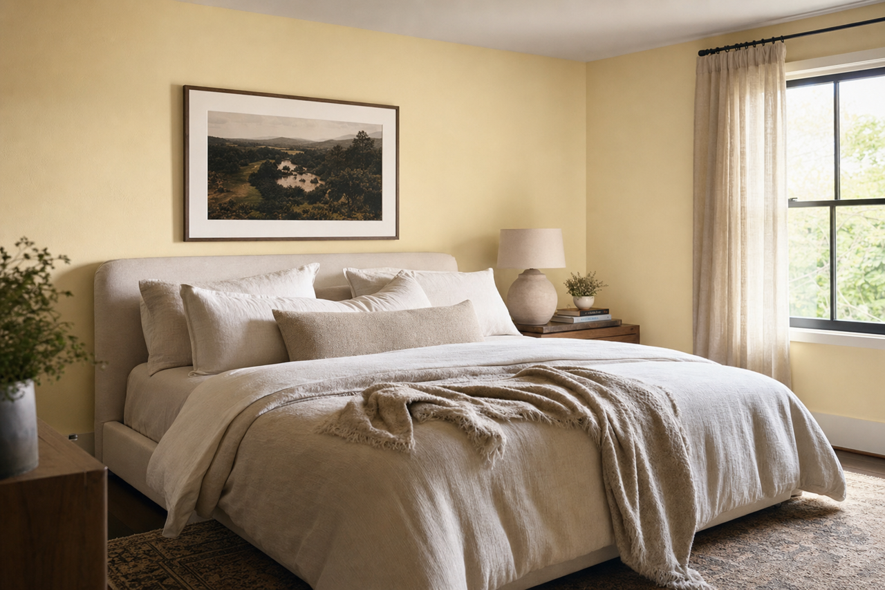 Sandy by Benjamin Moore on interiors