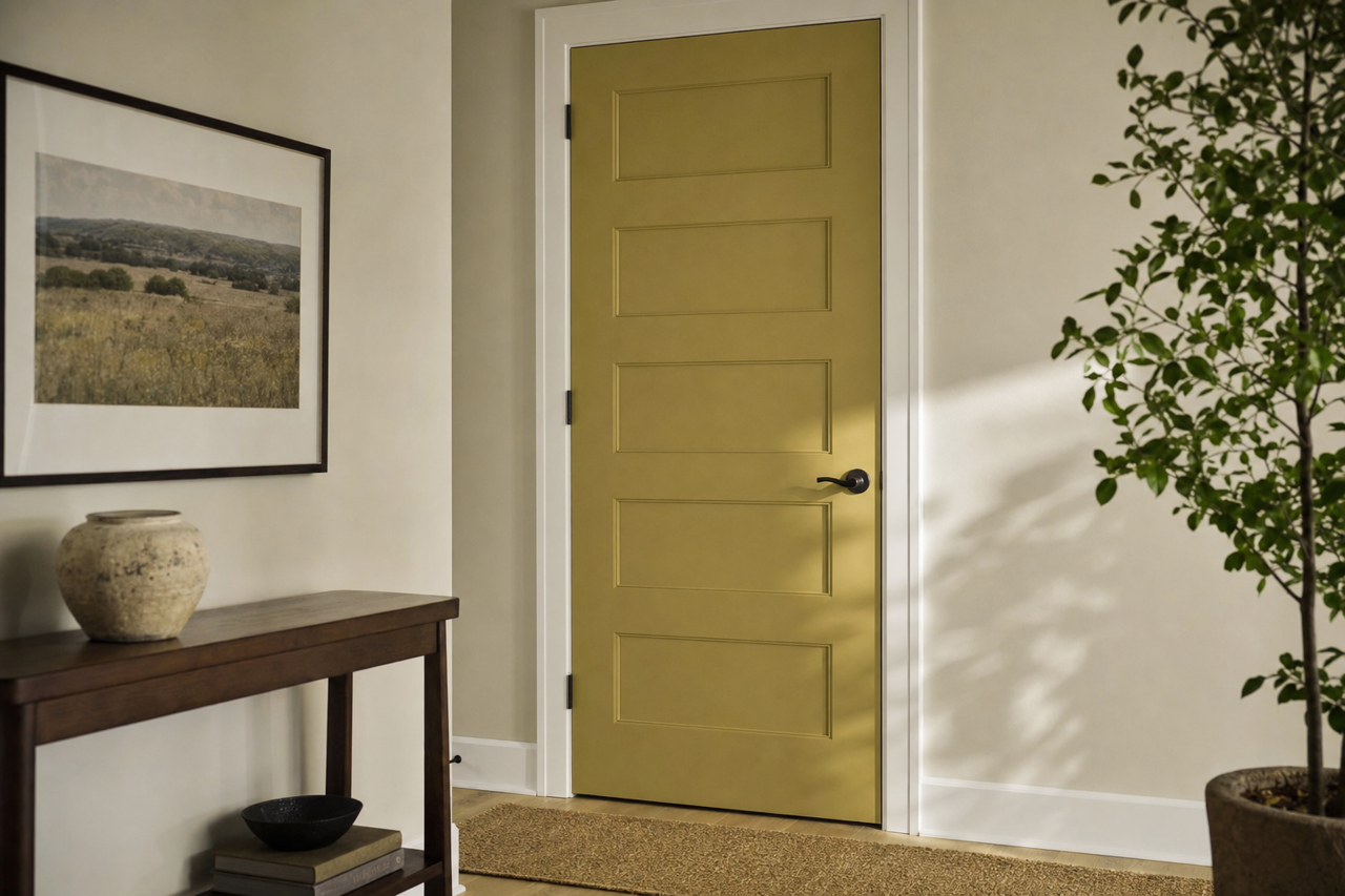 G.I. by Benjamin Moore on interior-doors