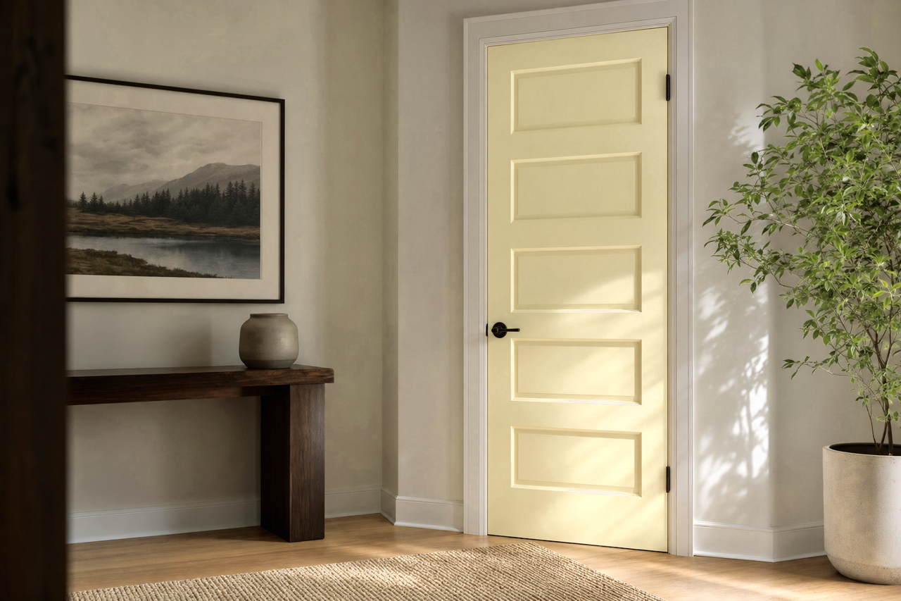 Mellowed by Benjamin Moore on interior-doors