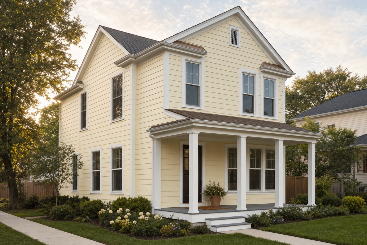 White by Benjamin Moore on exterior