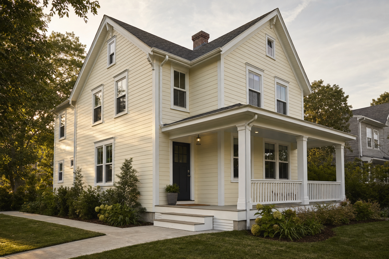 White by Benjamin Moore on exterior