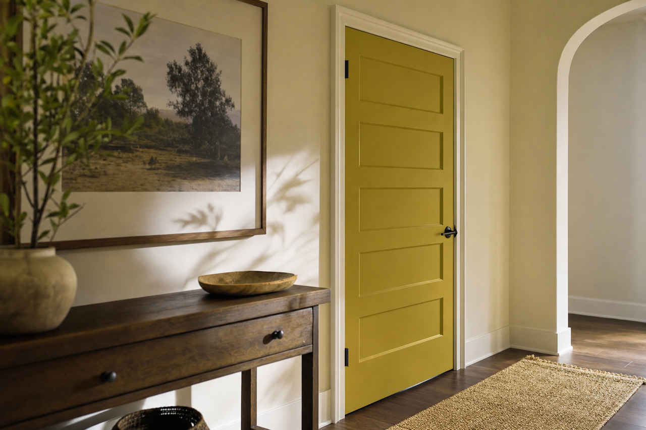 Willow by Benjamin Moore on interior-doors
