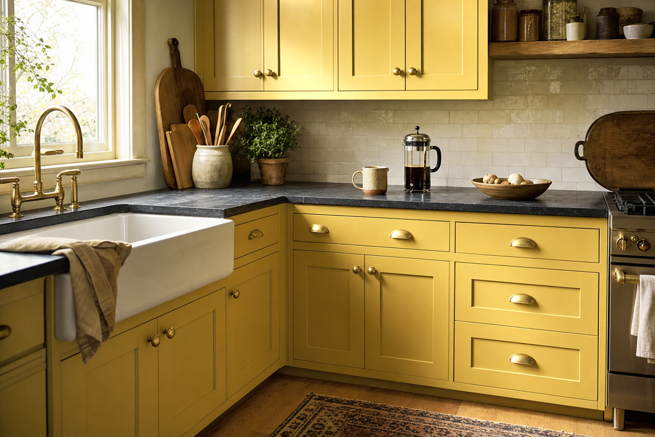 Savannah by Benjamin Moore on cabinets