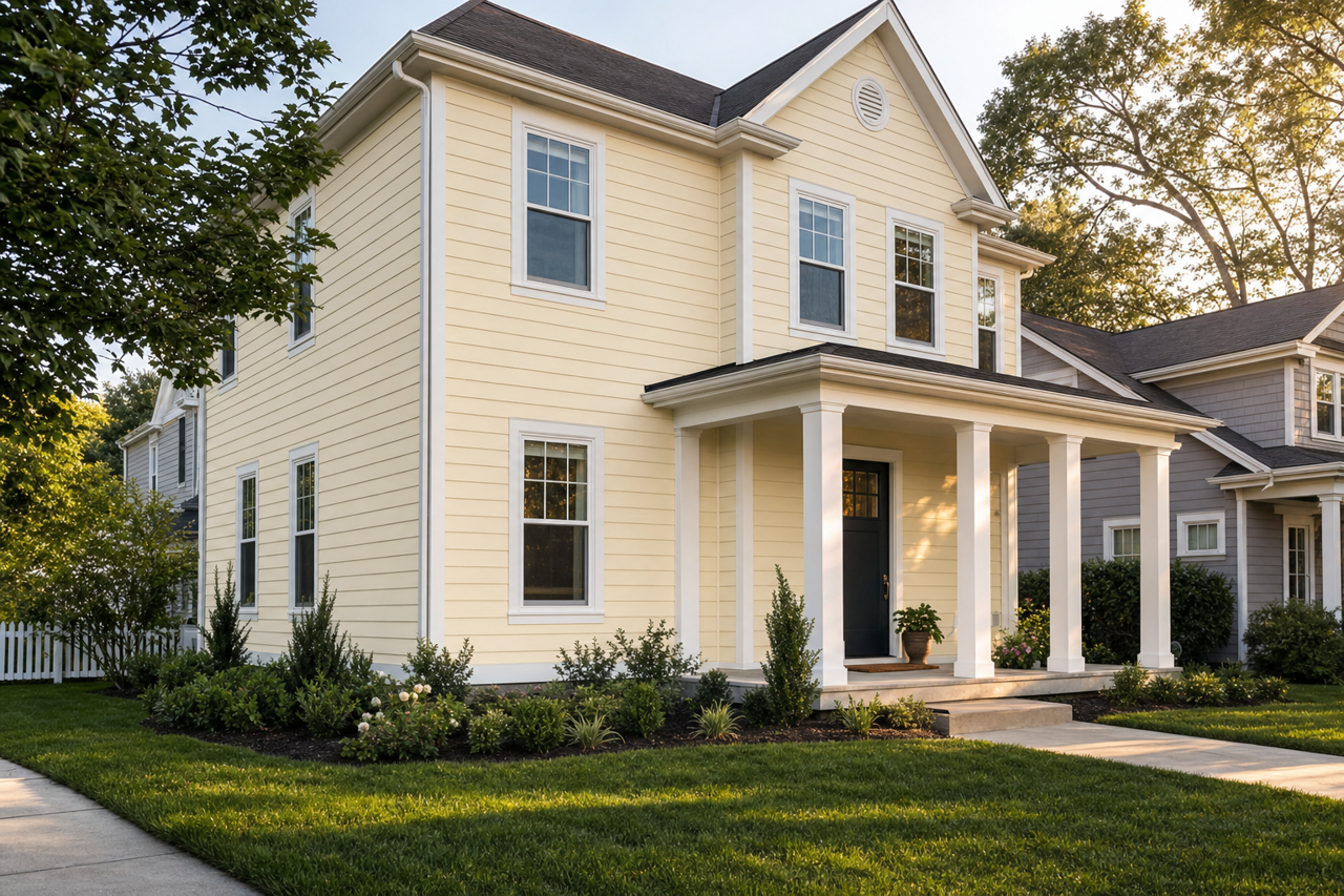 Pale by Benjamin Moore on exterior