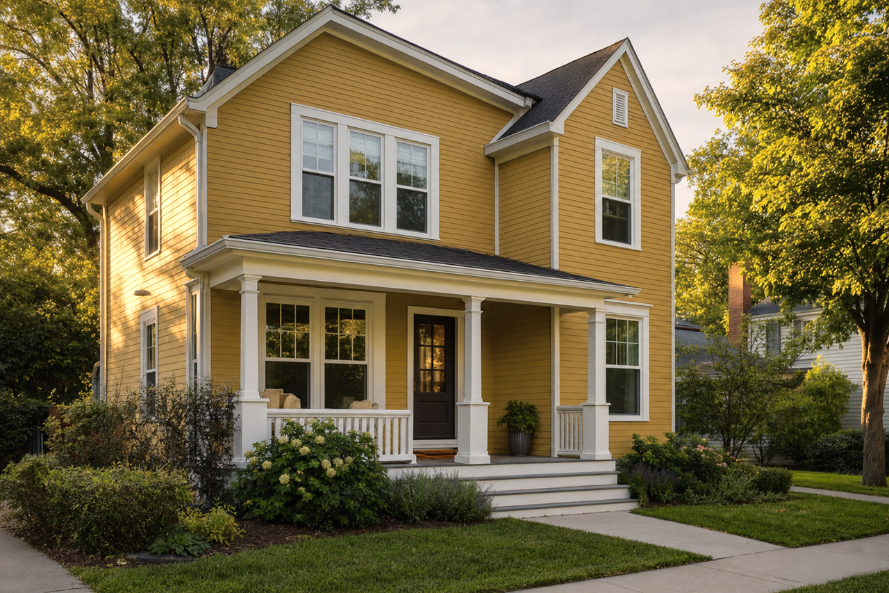 Mustard by Benjamin Moore on exterior