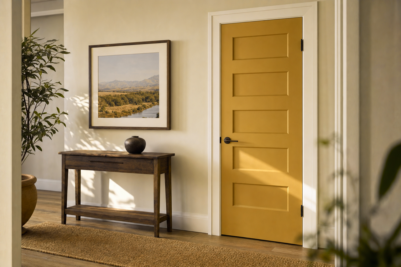 Golden by Benjamin Moore on interior-doors
