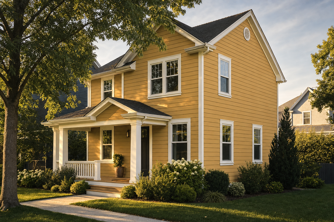 Ochre by Benjamin Moore on exterior