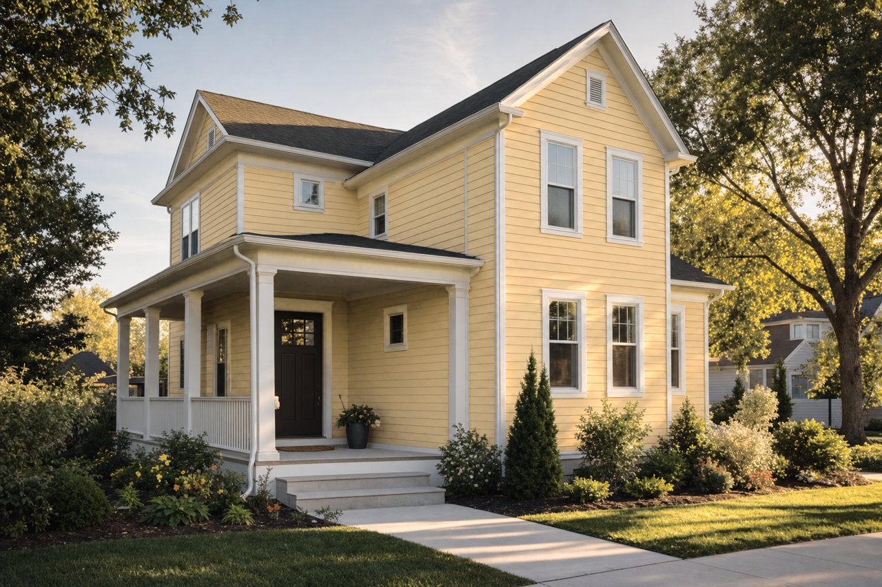 Sulfur by Benjamin Moore on exterior