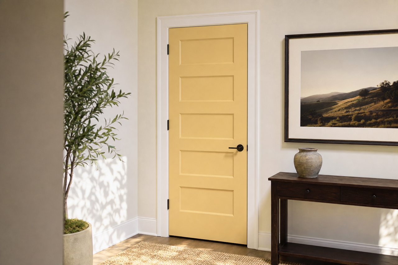 Sulfur by Benjamin Moore on interior-doors