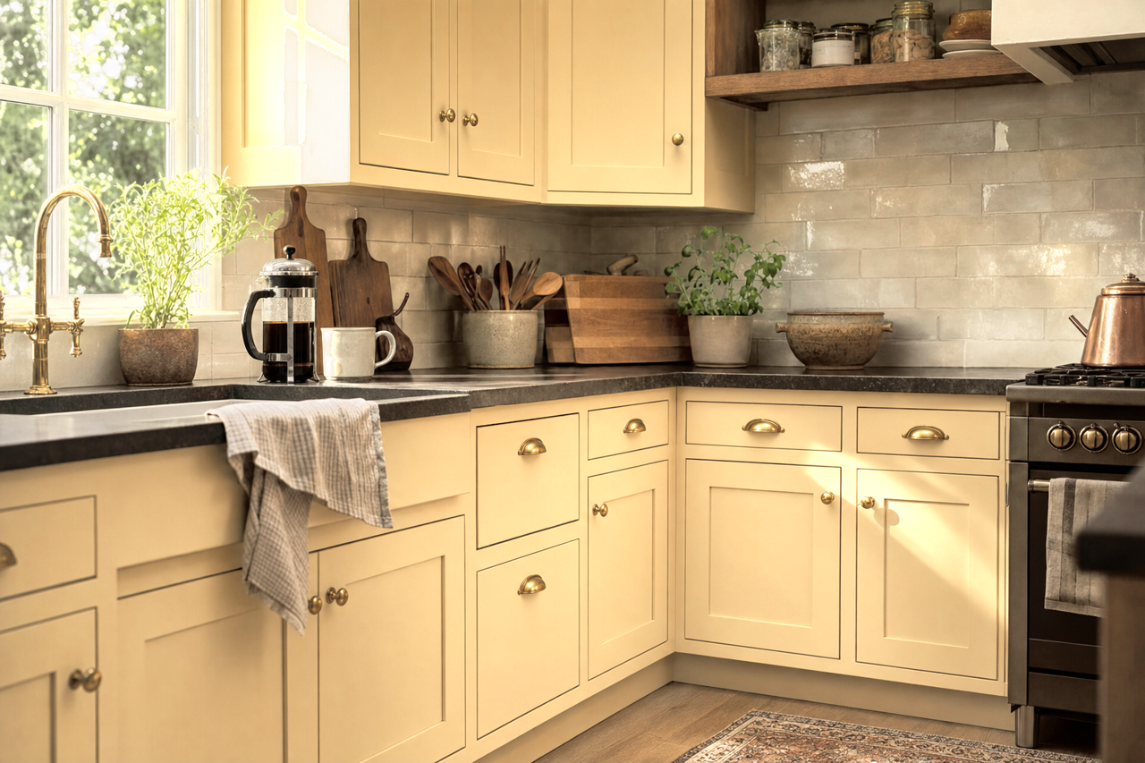 Bronzed by Benjamin Moore on cabinets