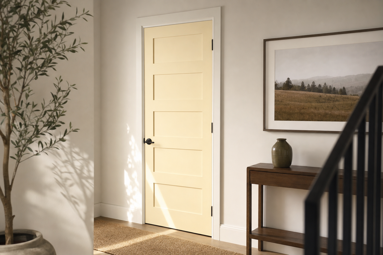 Linen by Benjamin Moore on interior-doors