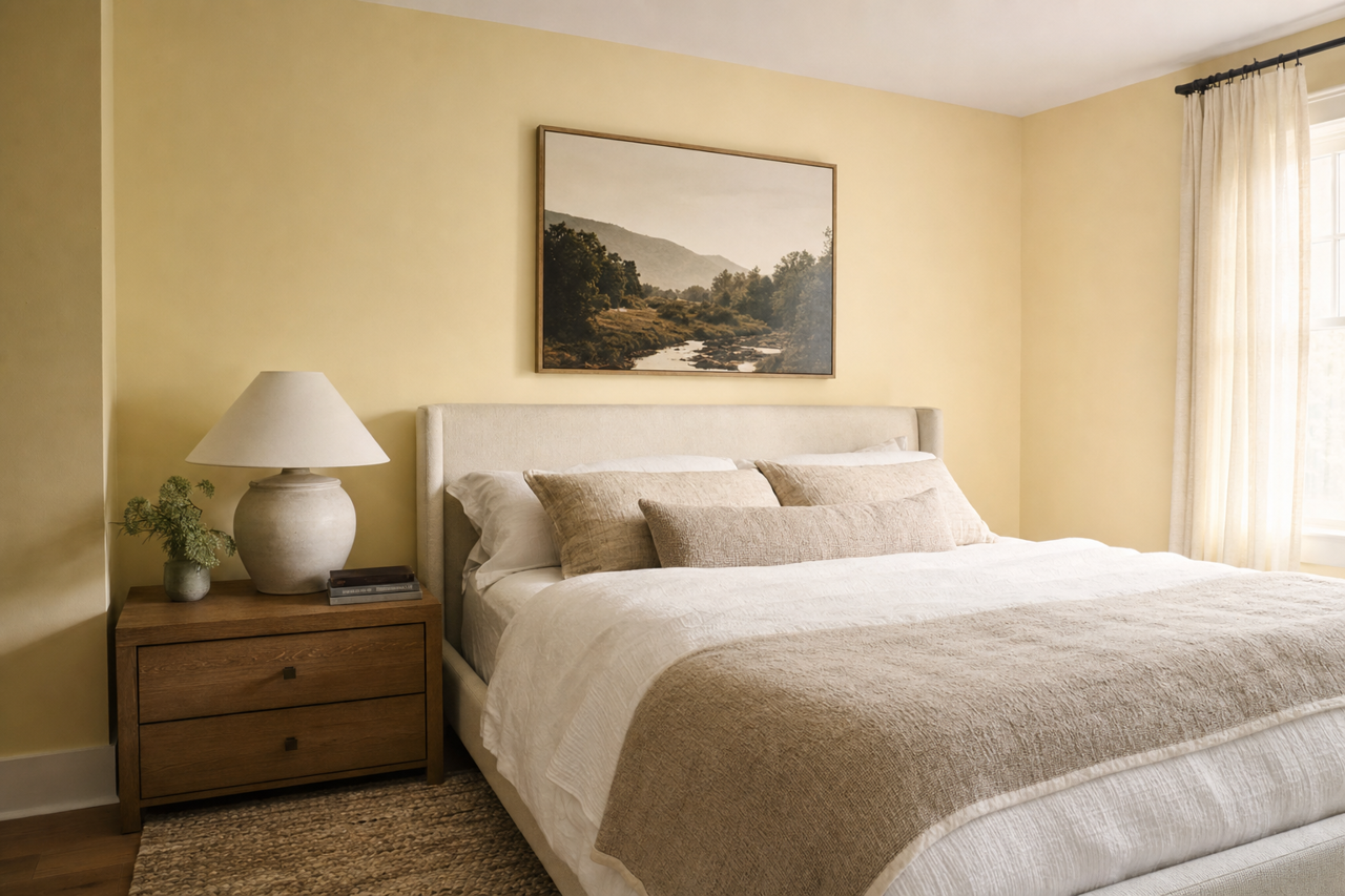 Linen by Benjamin Moore on interiors