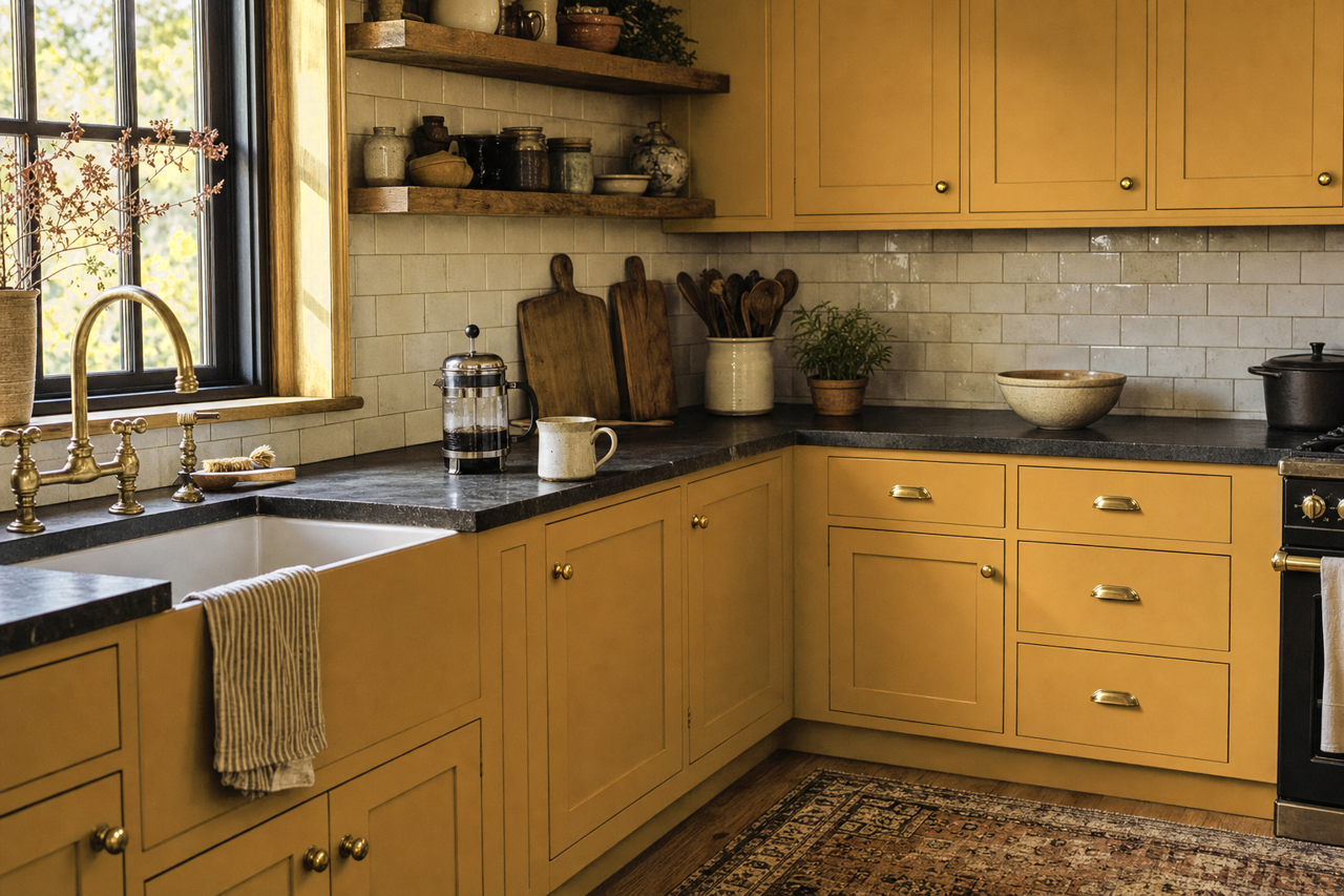 Medieval by Benjamin Moore on cabinets