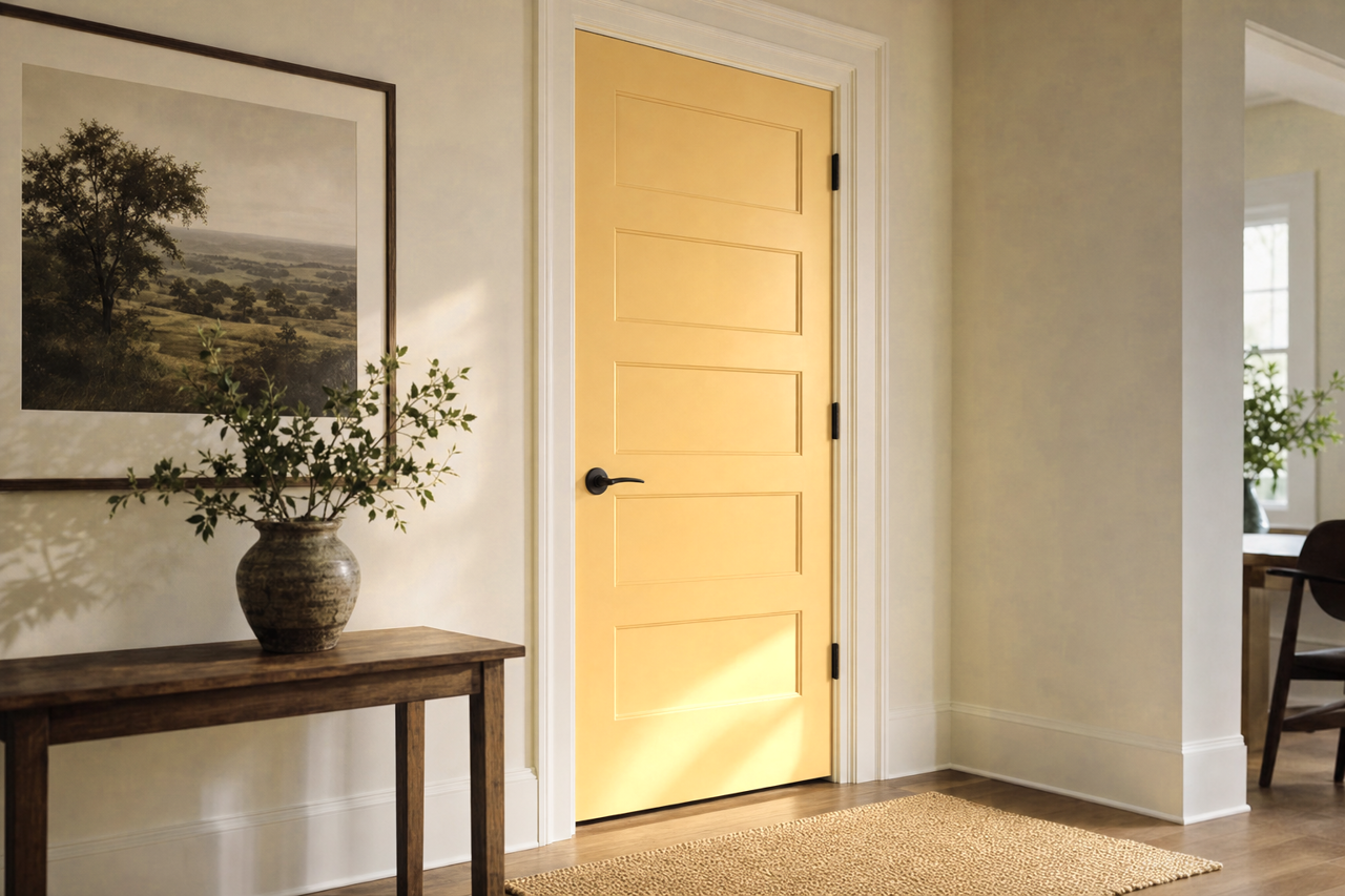 Golden by Benjamin Moore on interior-doors