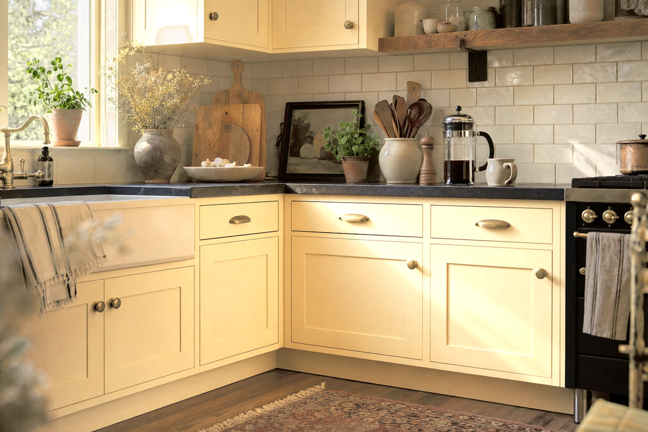 Golden by Benjamin Moore on cabinets