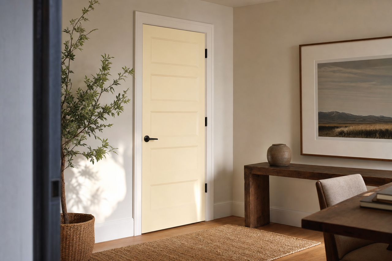 Mayonnaise by Benjamin Moore on interior-doors