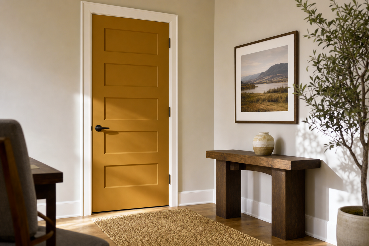 Golden by Benjamin Moore on interior-doors
