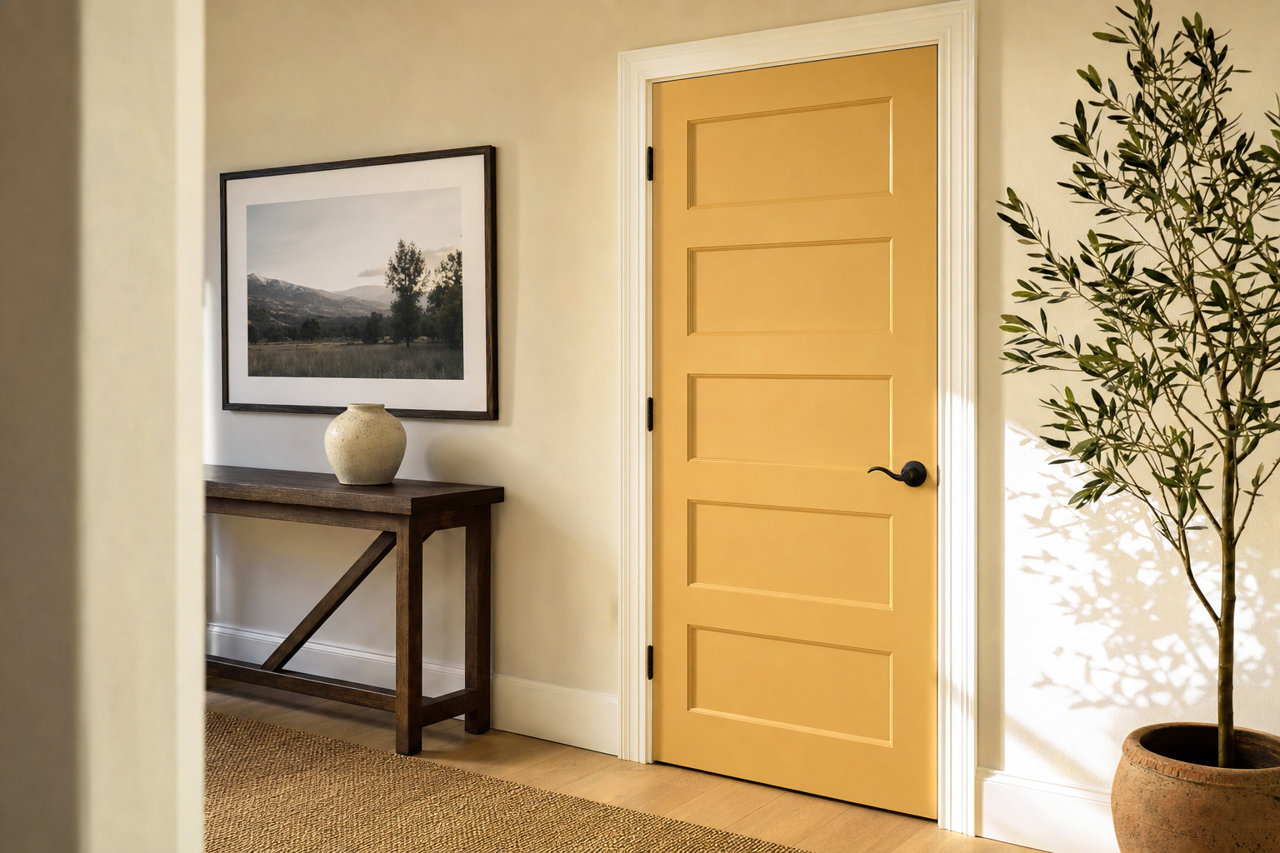 Cork by Benjamin Moore on interior-doors