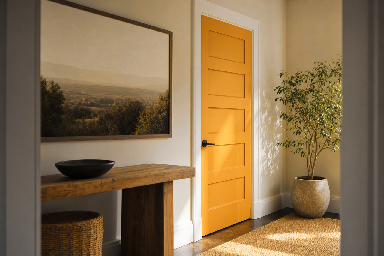 Spicy by Benjamin Moore on interior-doors
