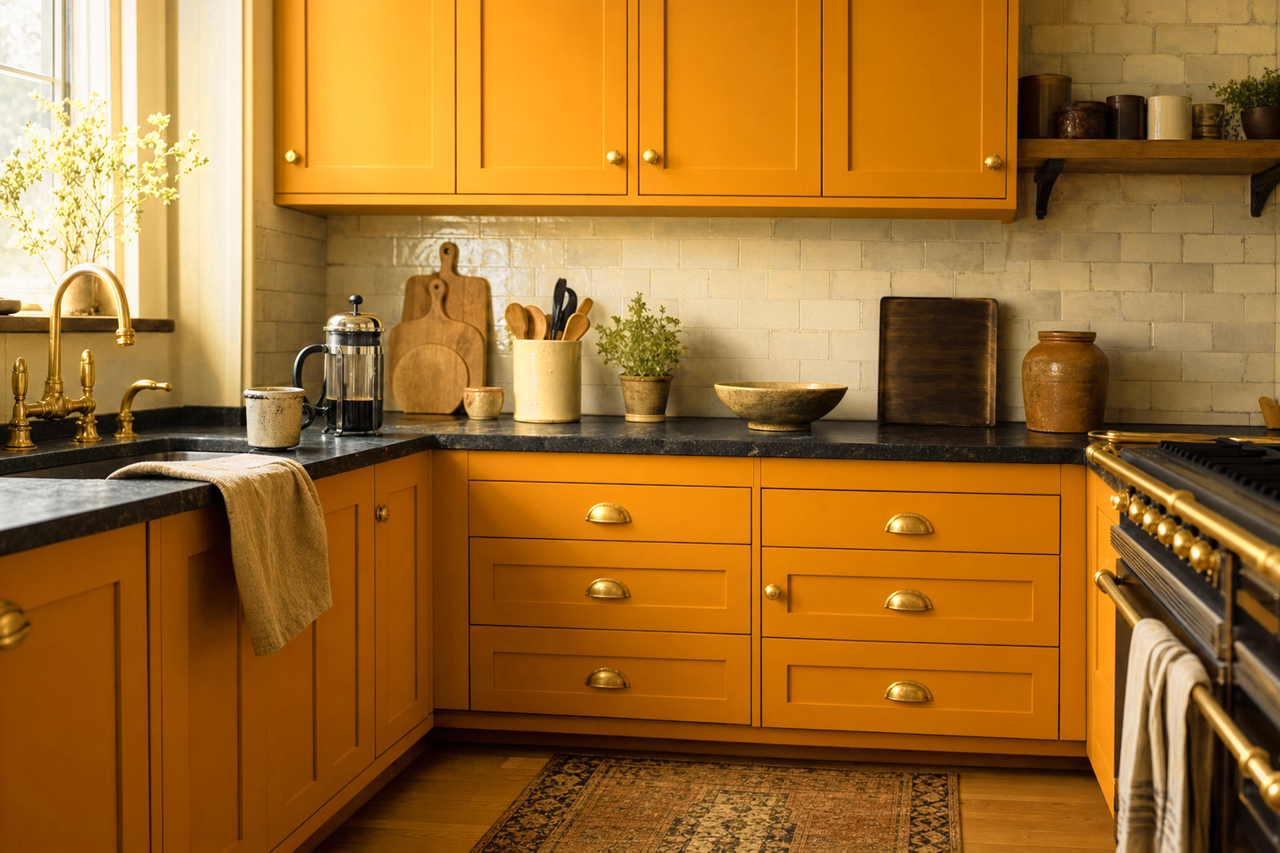 Desert by Benjamin Moore on cabinets
