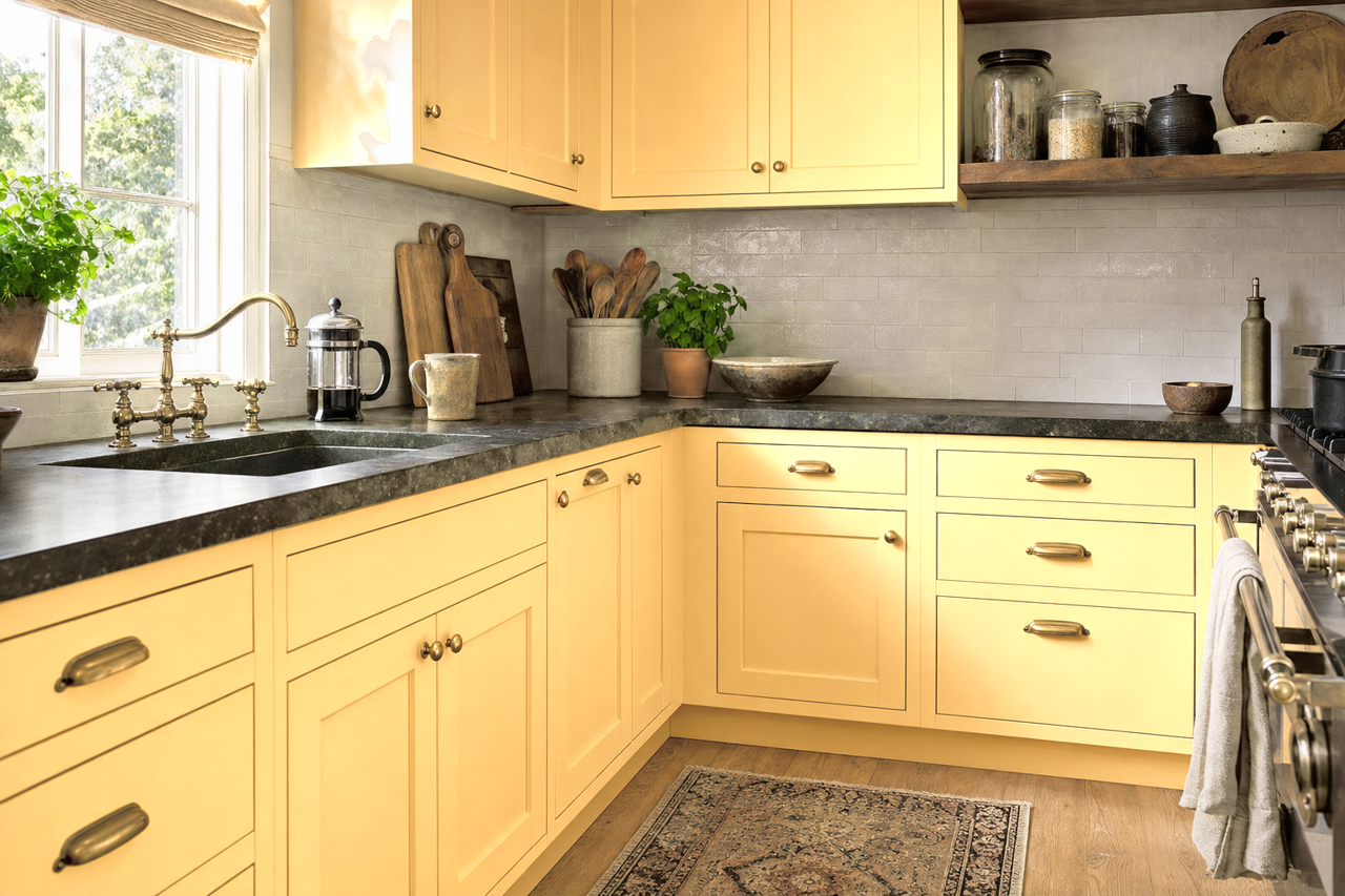 Suntan by Benjamin Moore on cabinets