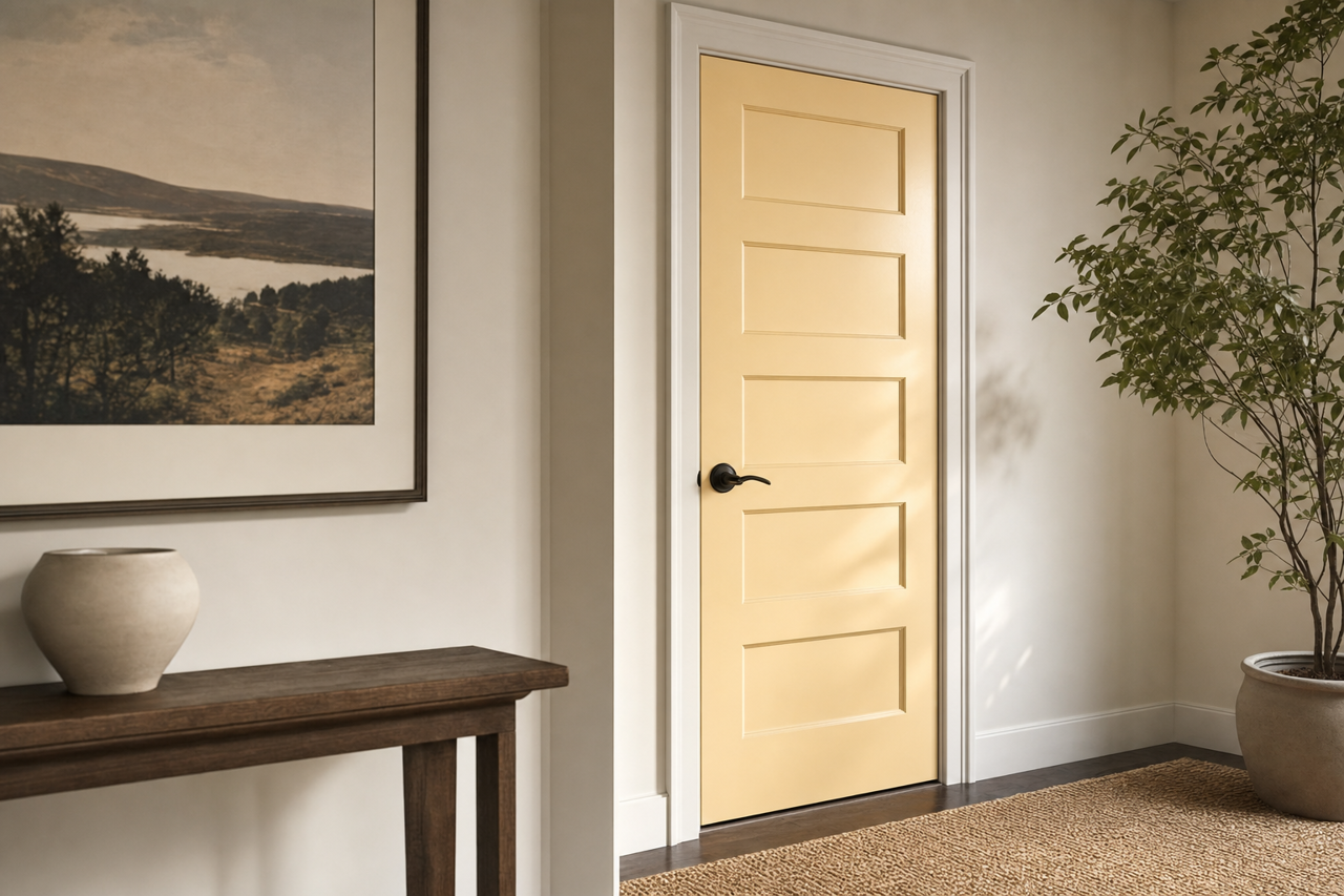 Cream by Benjamin Moore on interior-doors