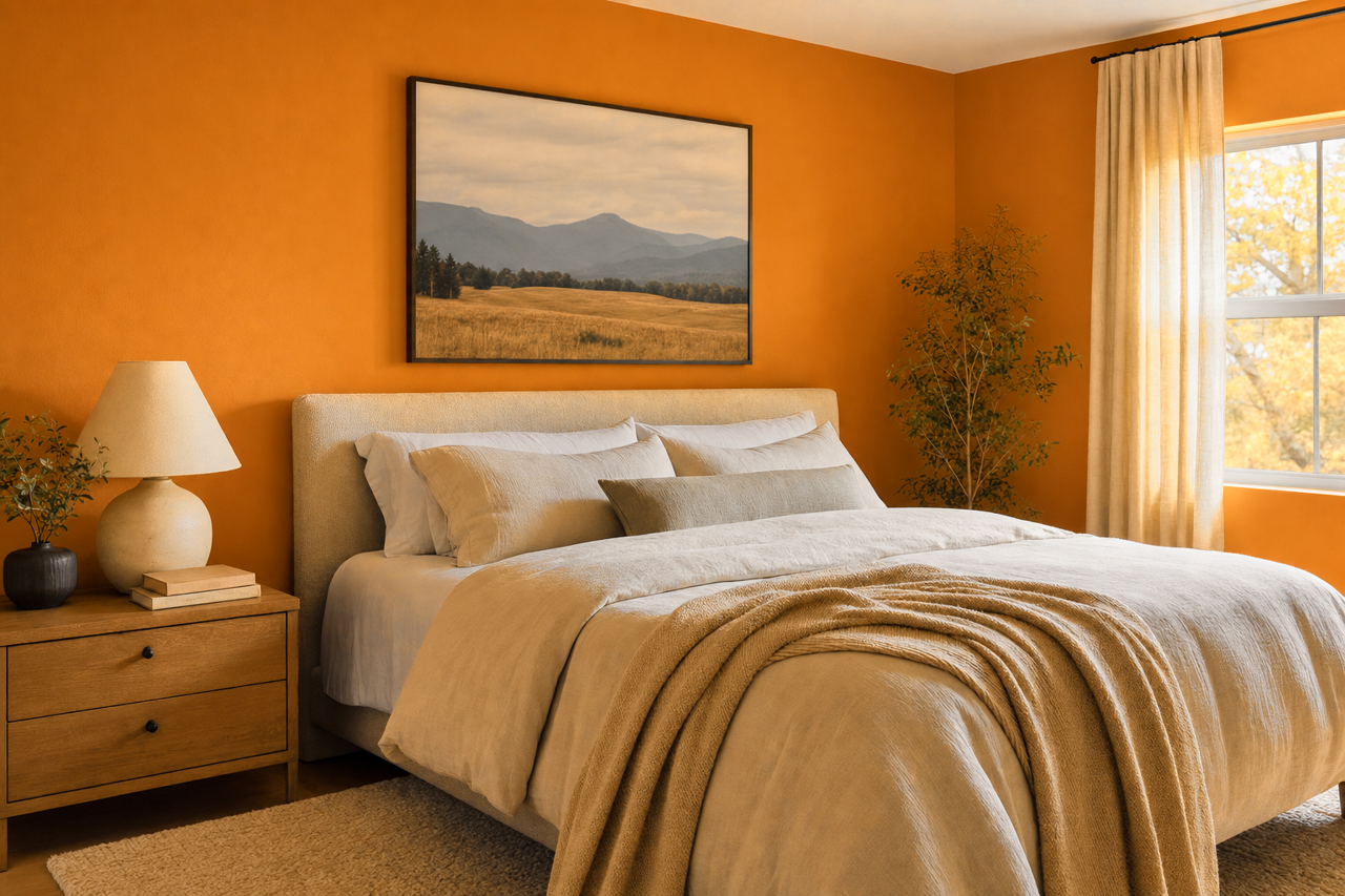Pumpkin by Benjamin Moore on interiors