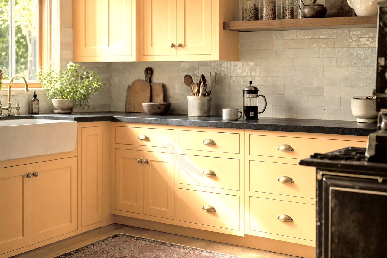 Asbury by Benjamin Moore on cabinets