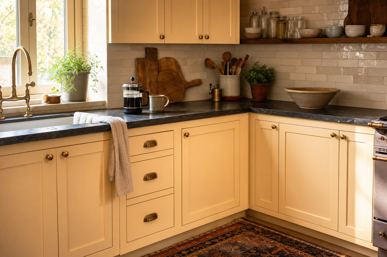 Soft by Benjamin Moore on cabinets