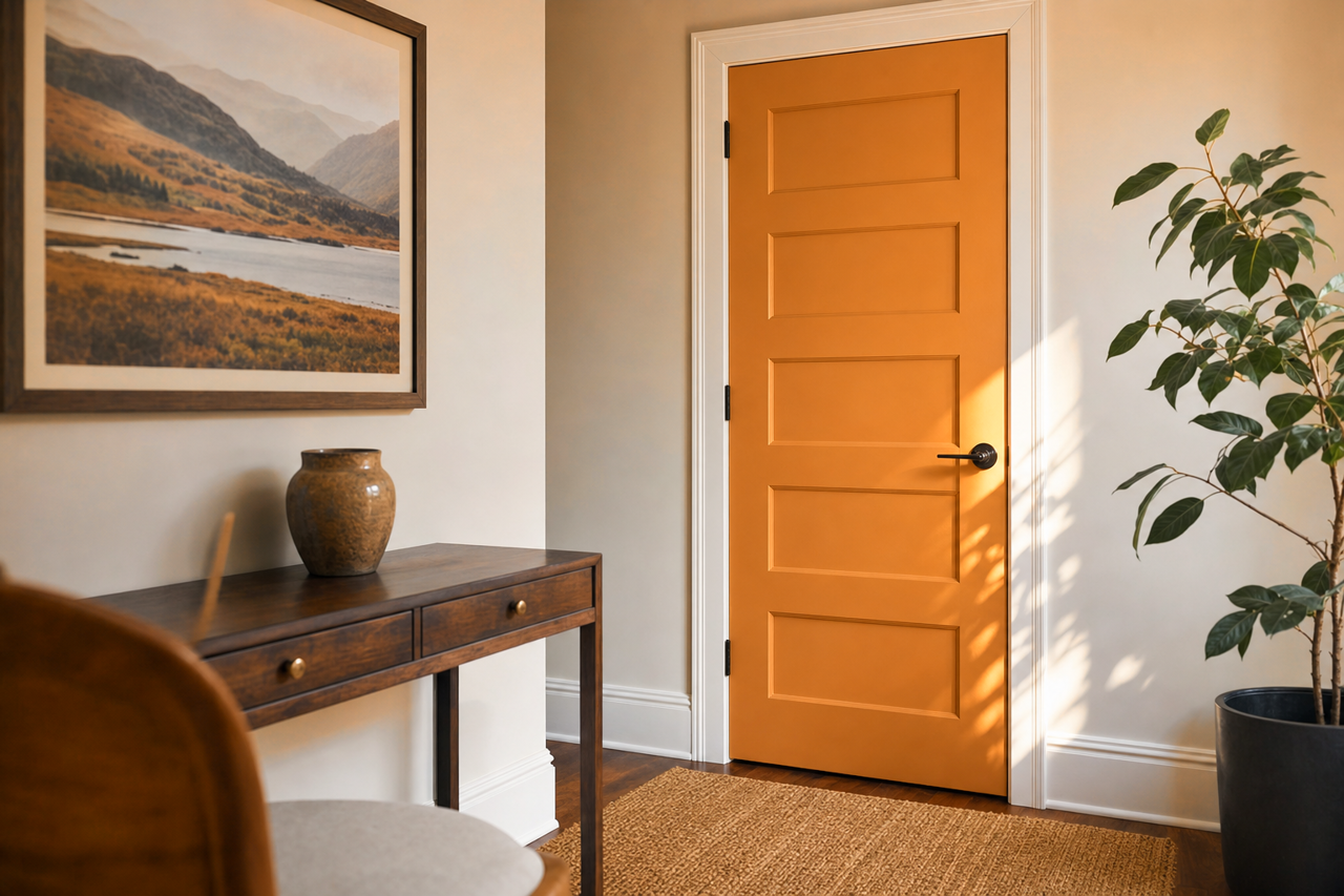Golden by Benjamin Moore on interior-doors