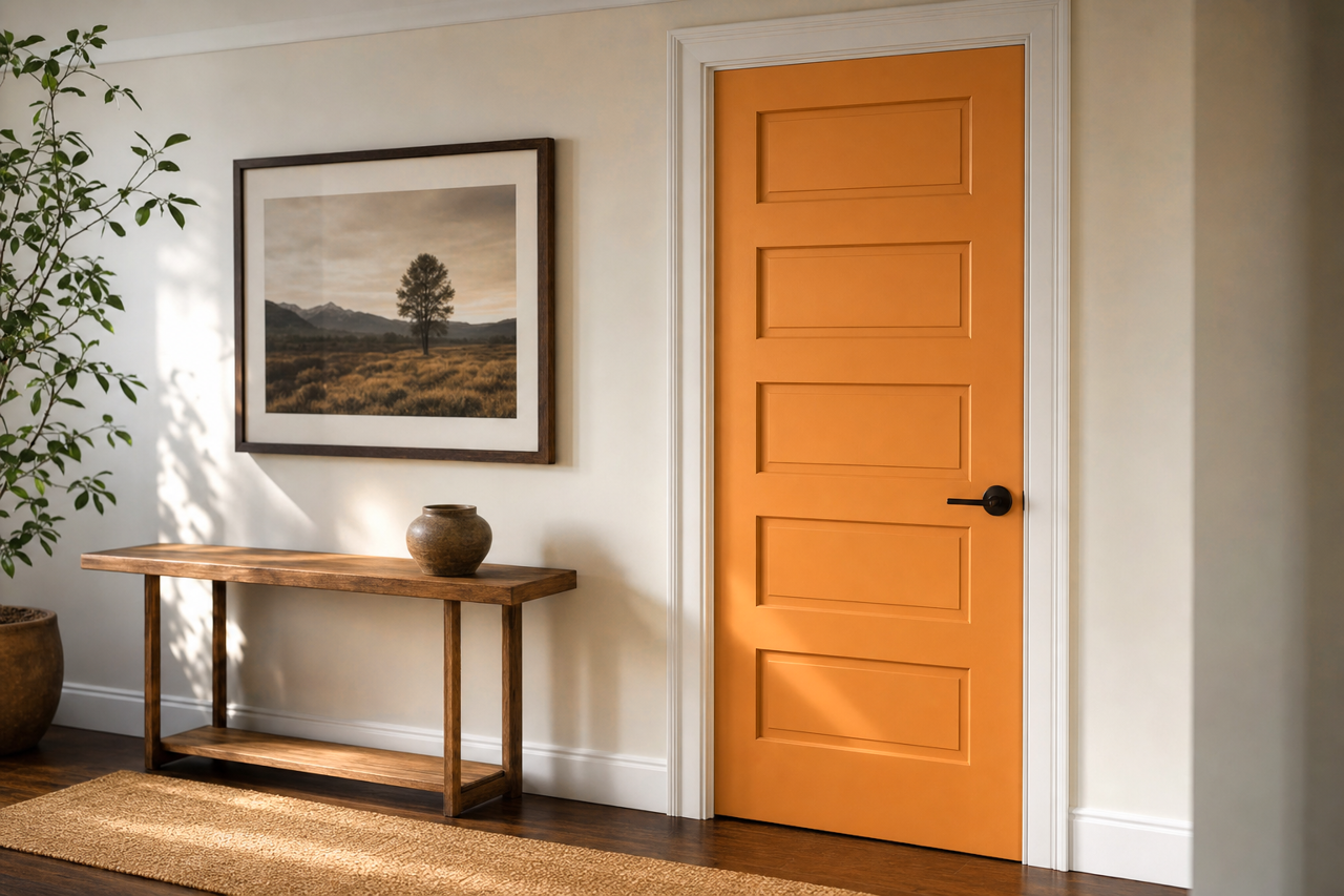 Golden by Benjamin Moore on interior-doors