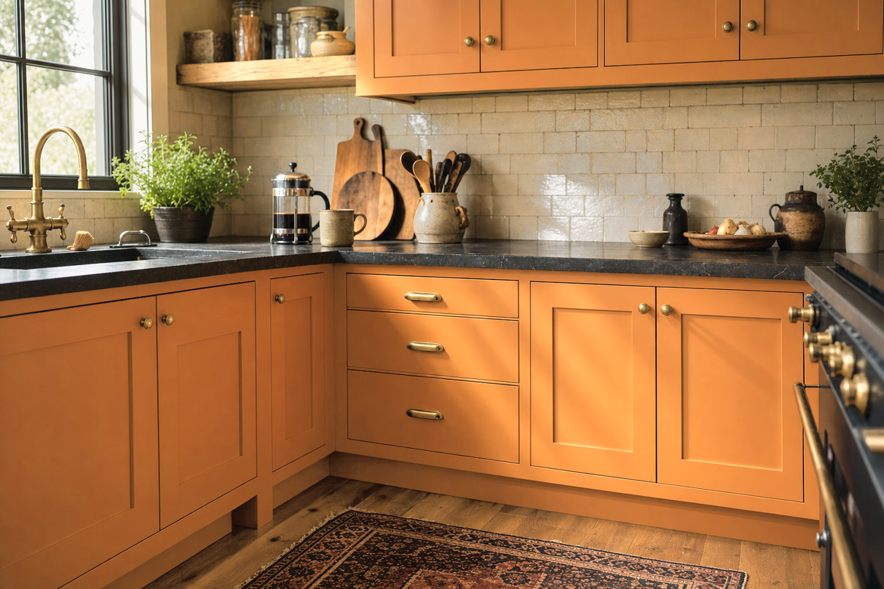 Butterscotch by Benjamin Moore on cabinets