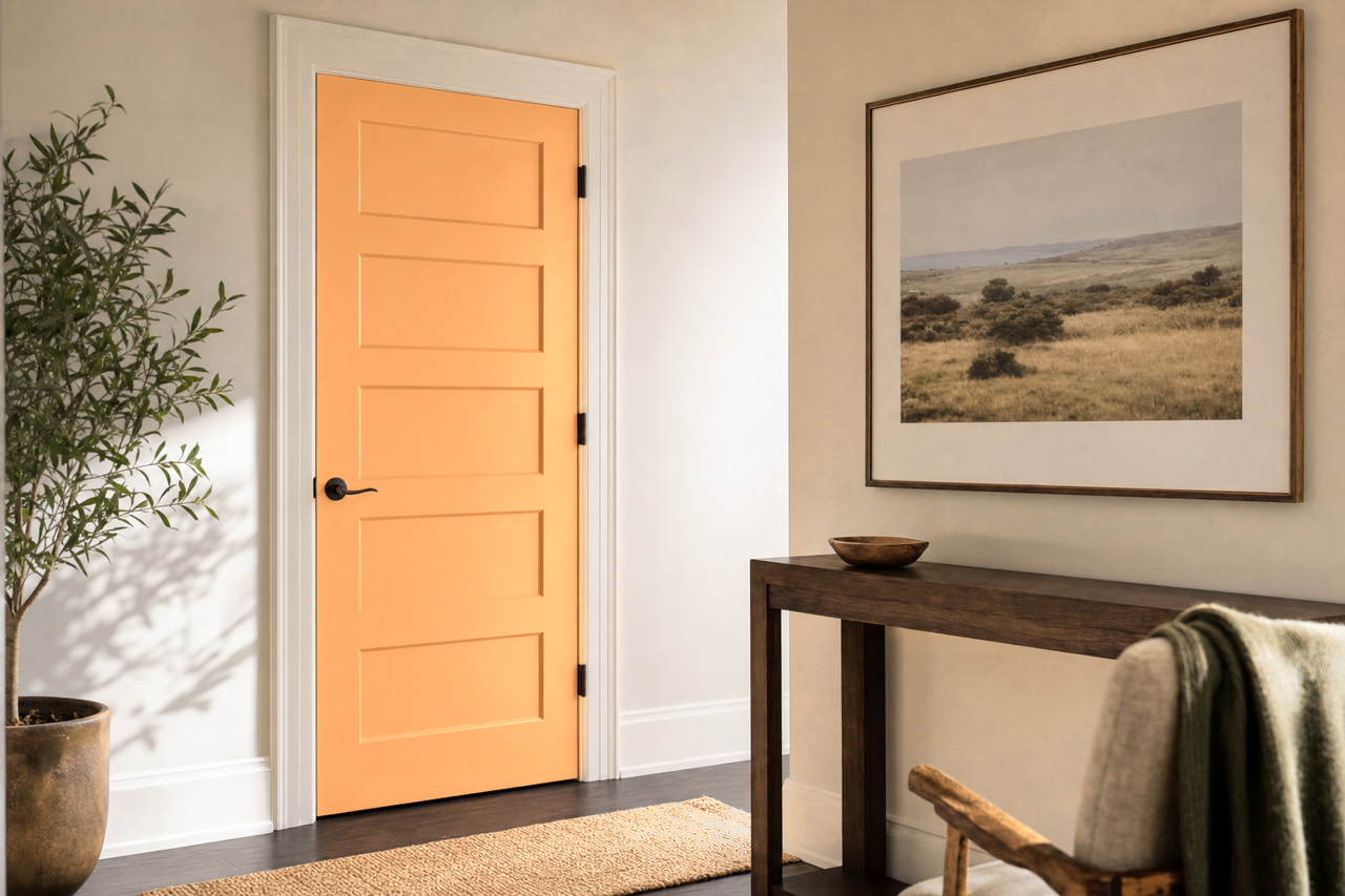 Beeswax by Benjamin Moore on interior-doors
