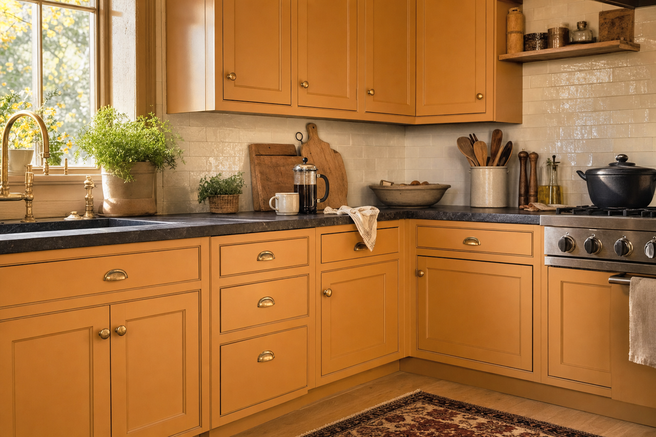 Dried by Benjamin Moore on cabinets