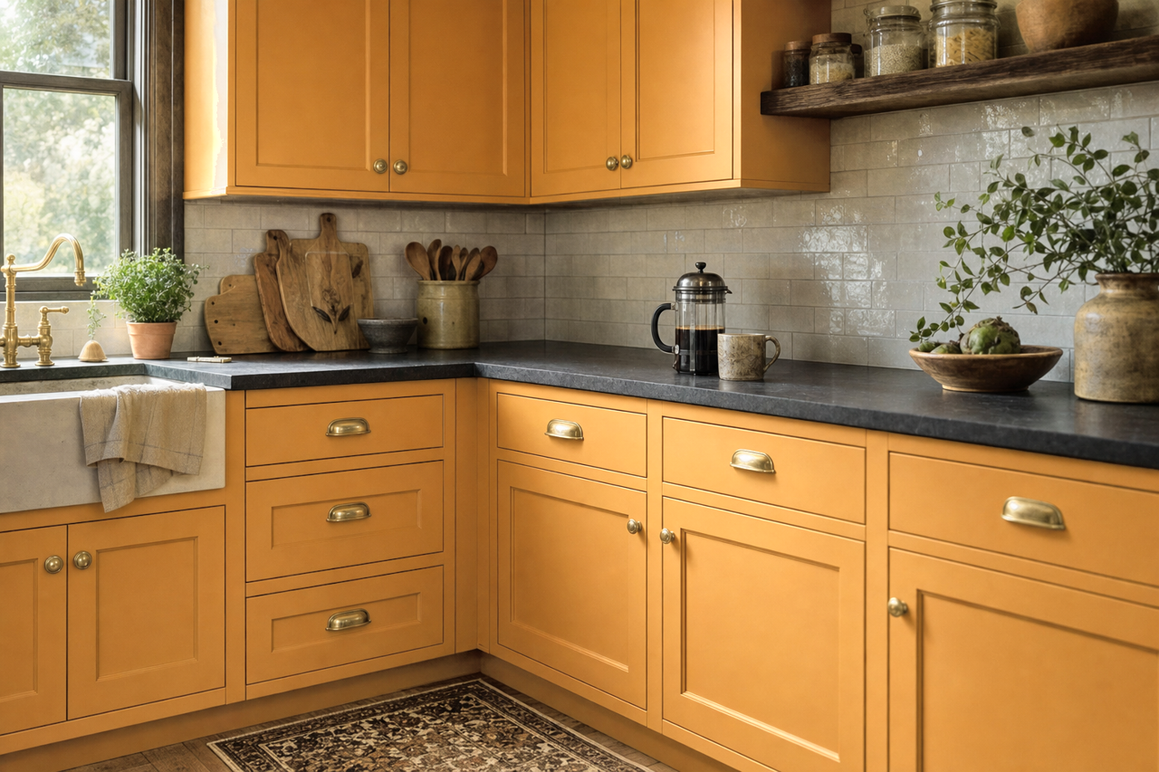 Delightful by Benjamin Moore on cabinets