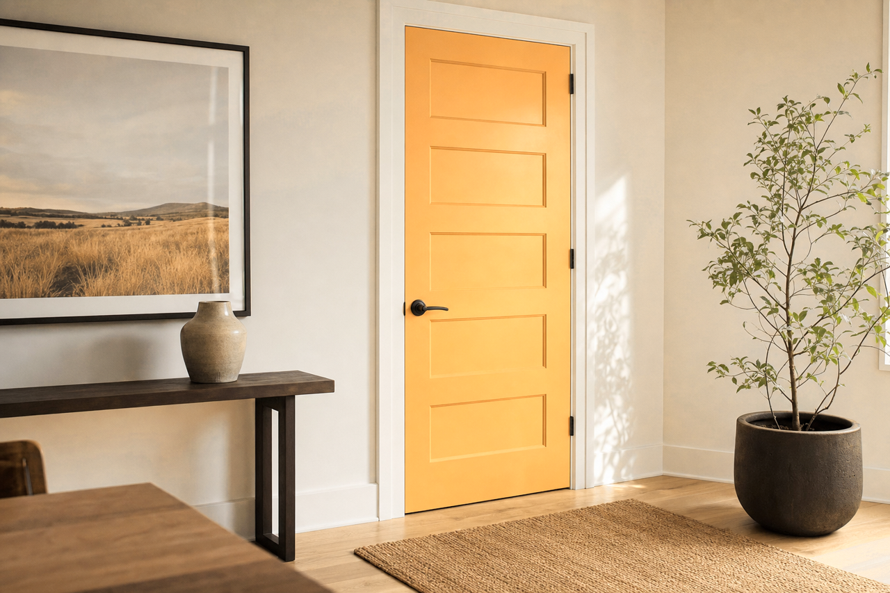 Golden by Benjamin Moore on interior-doors