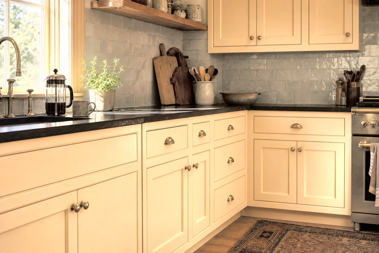 Manila by Benjamin Moore on cabinets