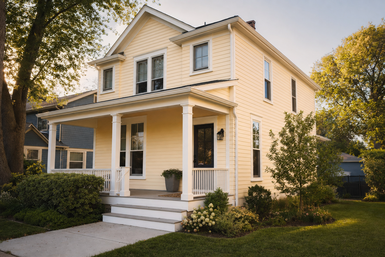 Cream by Benjamin Moore on exterior